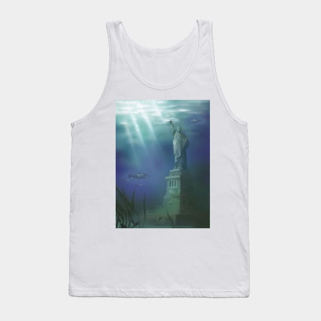 Statue of Liberty Under Water Tank Top by ScienceSource